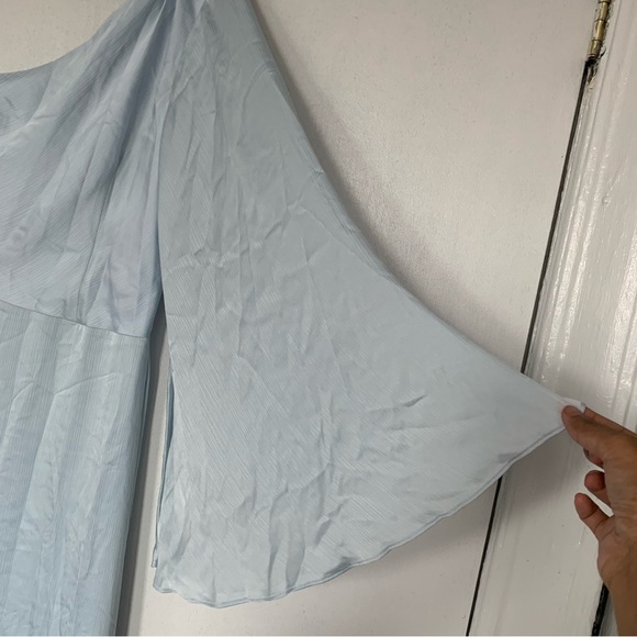 SACHIN & BABI Keely One-Shoulder Satin Gown Ice Blue size 10 NWOT - Picture 7 of 14